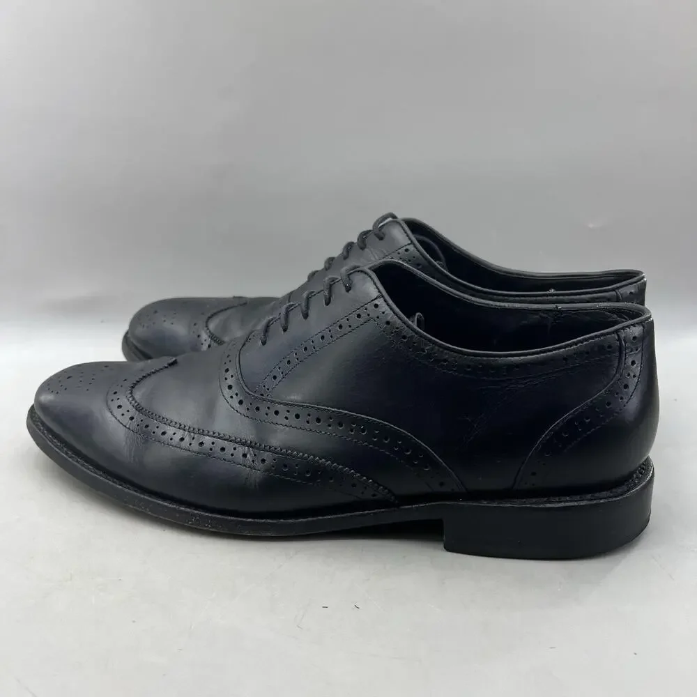 Thursday Boot Aviator Brogue Oxford Men Size 11 Black Leather Wingtip Low Shoes